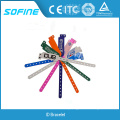 Promotional Disposable PVC Material L shaped one time use ID bracelets